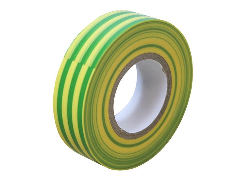 Faithfull FAITAPEPVCGY PVC Electrical Tape Green / Yellow 19mm x 20m